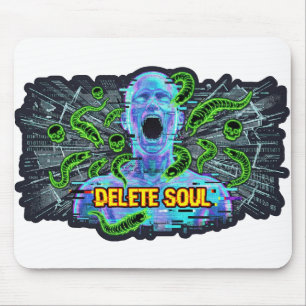 Mousepad Excluir Alma – Cyberpunk Glitch Horror