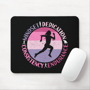 Mousepad Executando Mindset - Cota de Resistência Girly Run