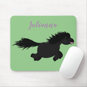 Mousepad Exemplar de desenho animado de pônei preto-branco