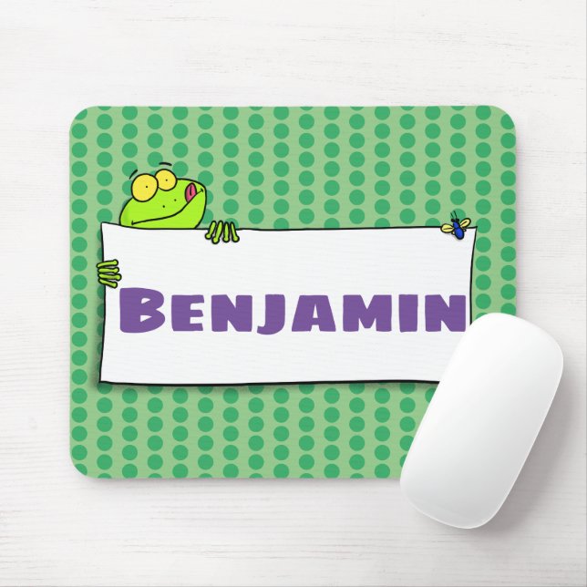 Mousepad Exemplo de desenho animado de sinal verde de sapo (Com mouse)