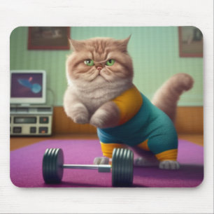 Mousepad Exercício de Cat em casa