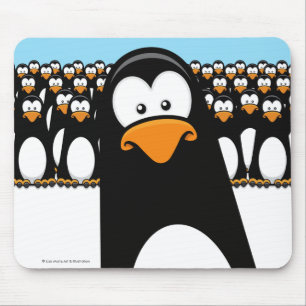 Mousepad Exército engraçado do pinguim dos desenhos