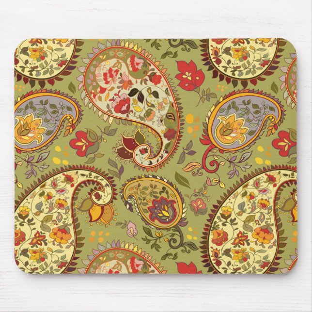 Mousepad Exército paisley floral verde (Frente)