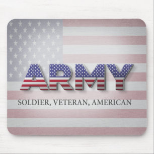 Mousepad Exército "Soldado, Veterano, Americano"