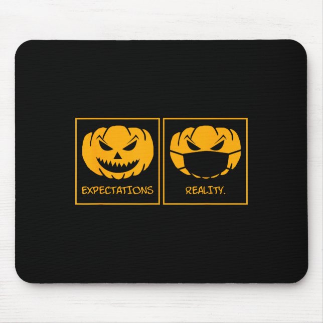 Mousepad Expectativas realidade jack o lantern abóbora rost (Frente)