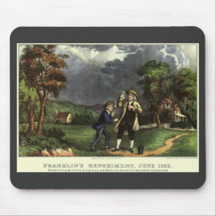 Mousepad Experiência de Benjamin Franklin com Pipa e Relâmp