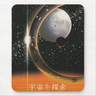 Mousepad Explore o poster de espaço de vintagem do Universo