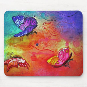 Mousepad Explosão de cor da borboleta