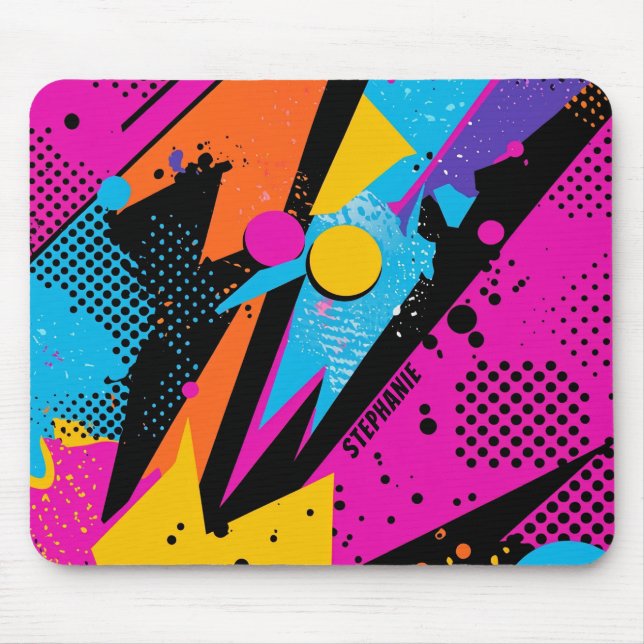 Mousepad Explosão de Cores Abstratas em Estilo de Quadrinho (Frente)