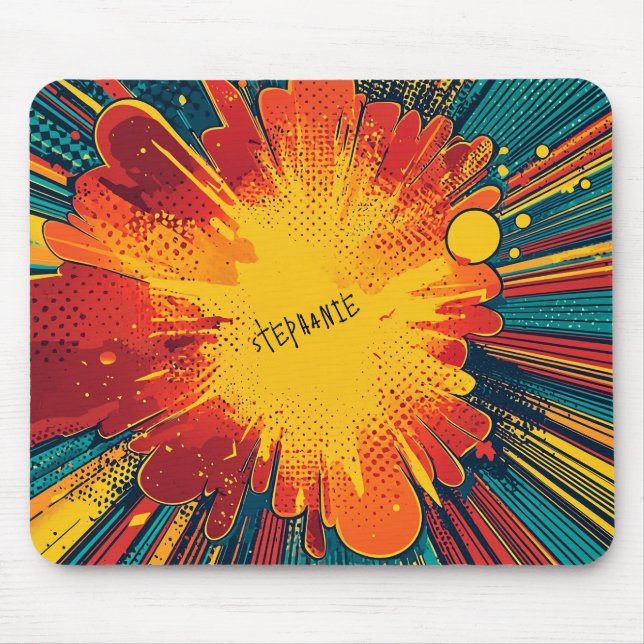 Mousepad Explosão de Pop de estilo cômico (1) (Frente)