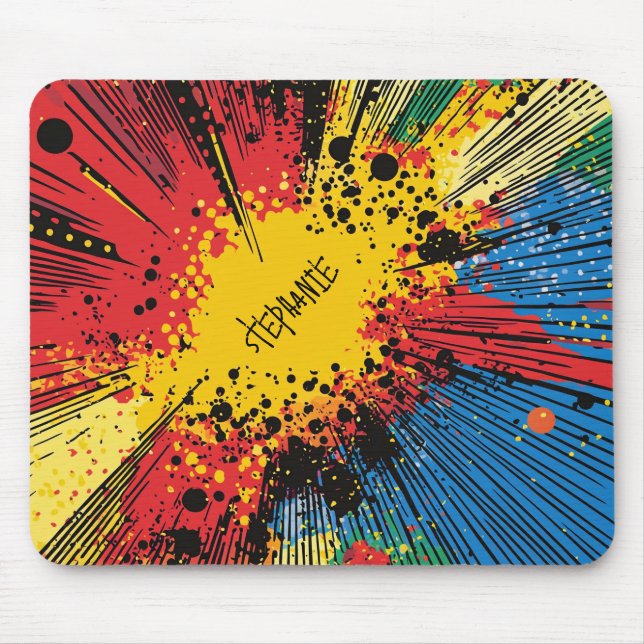 Mousepad Explosão de Pop de estilo cômico (10) (Frente)