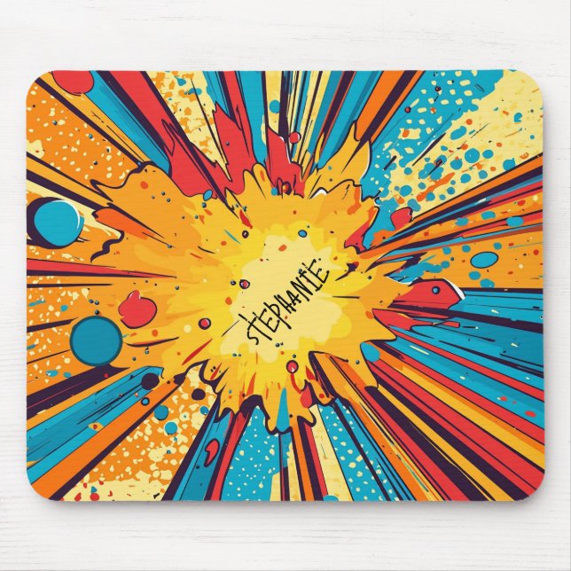 Mousepad Explosão de Pop de estilo cômico (11) (Frente)