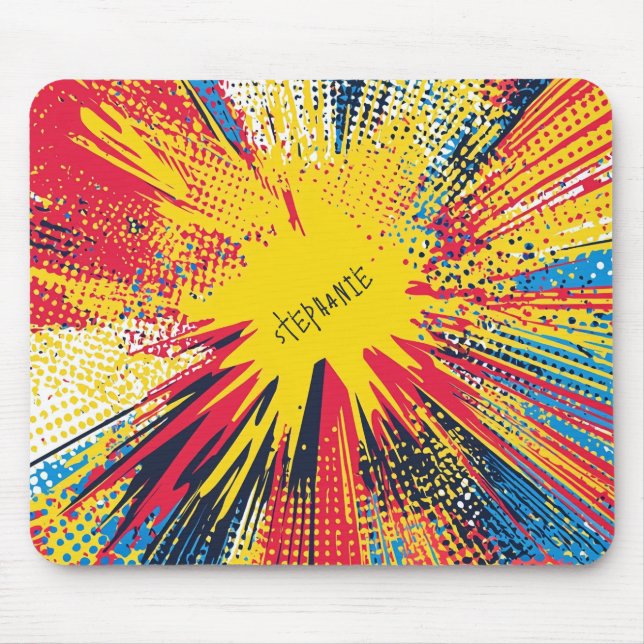 Mousepad Explosão de Pop de estilo cômico (3) (Frente)