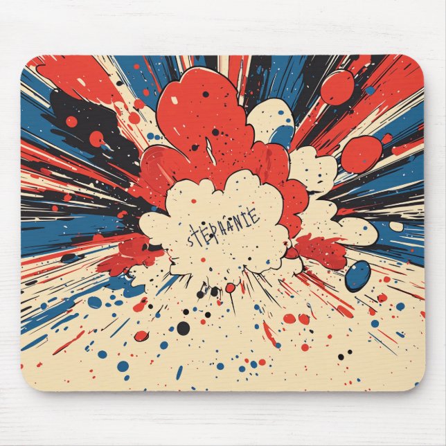 Mousepad Explosão de Pop de estilo cômico (4) (Frente)