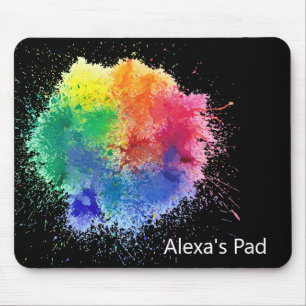Mousepad Explosão de Tinta em Preto