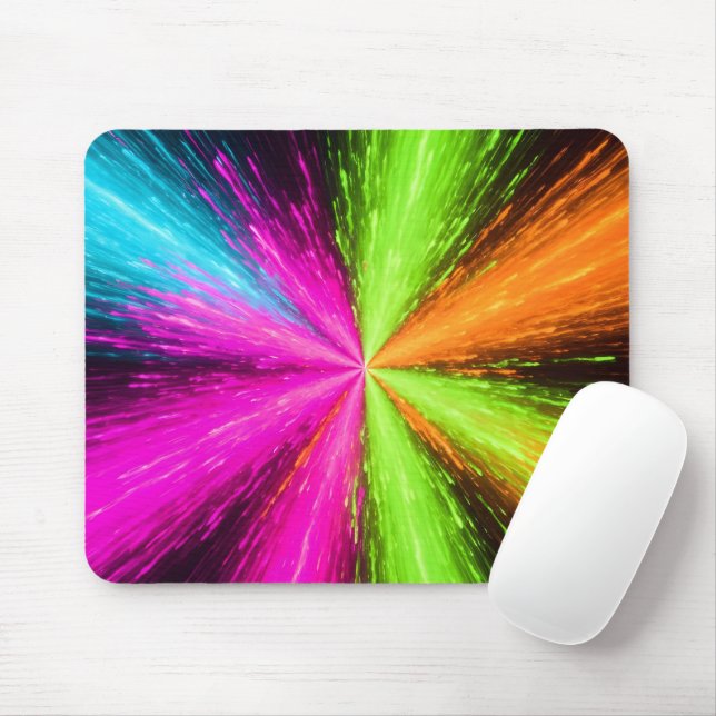 Mousepad Explosão Radial Neon (Com mouse)