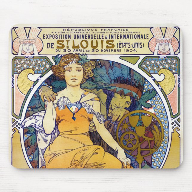 Mousepad Exposição Louis, Mucha (Frente)