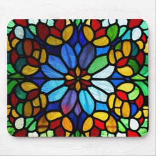Mousepad Exquisite Elegância de Vidro Estido Floral