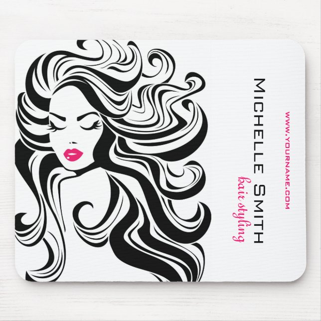 Mousepad Extensões de Cabelo de Estilo de Cabelo Branco Bra (Frente)