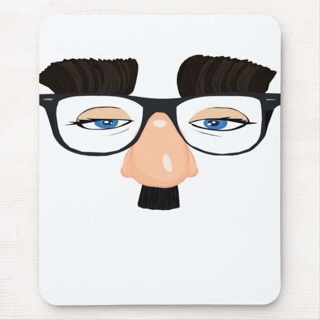 Mousepad Eyeglasses e cara com bigode (Frente)