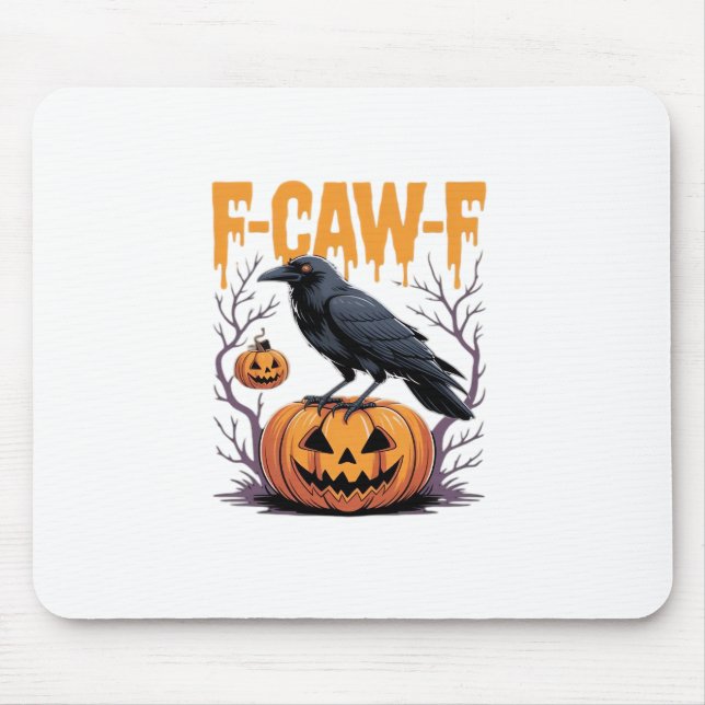 Mousepad F-Caw-F Classic Halloween Raven Pumpkin Tee - Spoo (Frente)