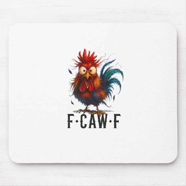 Mousepad F-Caw-F Frango Galo Meme Engraçado (Frente)