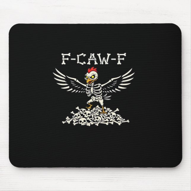 Mousepad F Caw F Funny Chicken Halloween Cool Unique Style (Frente)