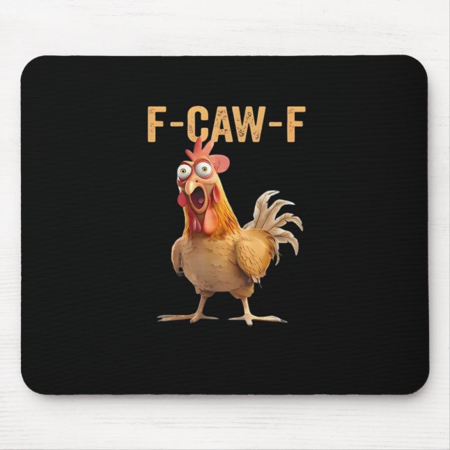 Mousepad F Caw F Funny Chicken Humor Rooster Meme Classic (Frente)