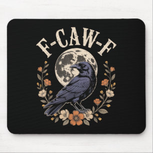 Mousepad F-caw-f Funny Crows Night Bird Alavanca Halloween