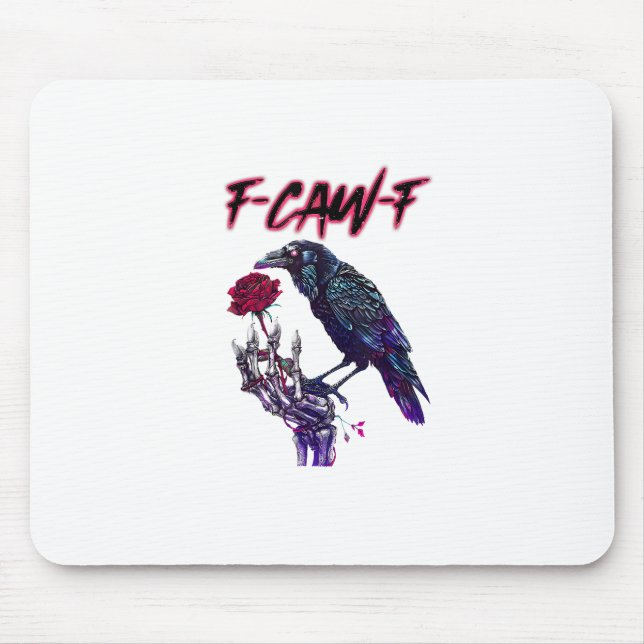 Mousepad F-Caw-F Funny Raven Crow Spooky Season Halloween R (Frente)
