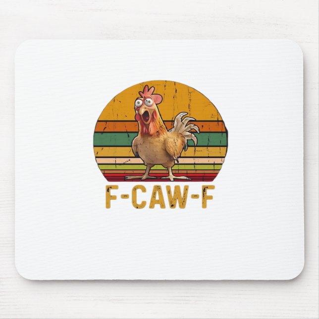 Mousepad F-Caw-F Humor de Frango Essencial Minimal Limpo (Frente)