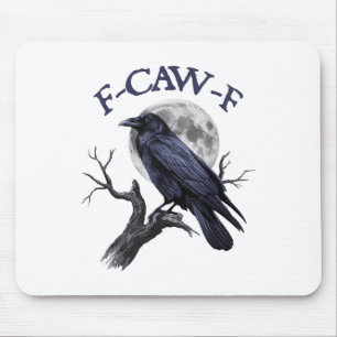 Mousepad F-caw-f Pássaro Negro Engraçado