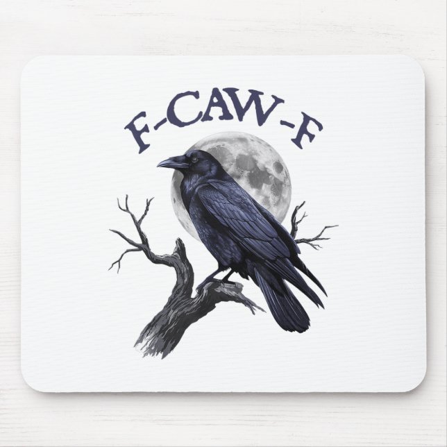 Mousepad F-caw-f Pássaro Negro Engraçado (Frente)