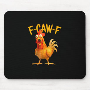 Mousepad F-Caw-F Trocadilho Galo Frango Cacarejando Grunge