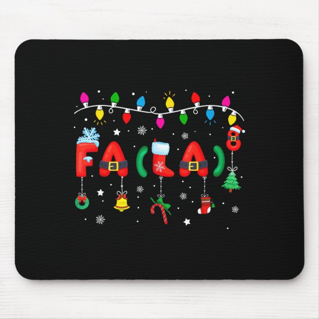 Mousepad Fa (la) 8 Funny Christmas Lights Santa Fa La Math  (Frente)