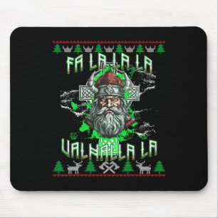 Mousepad Fa La 8 Valhalla Santa Hat Viking Skull Natal