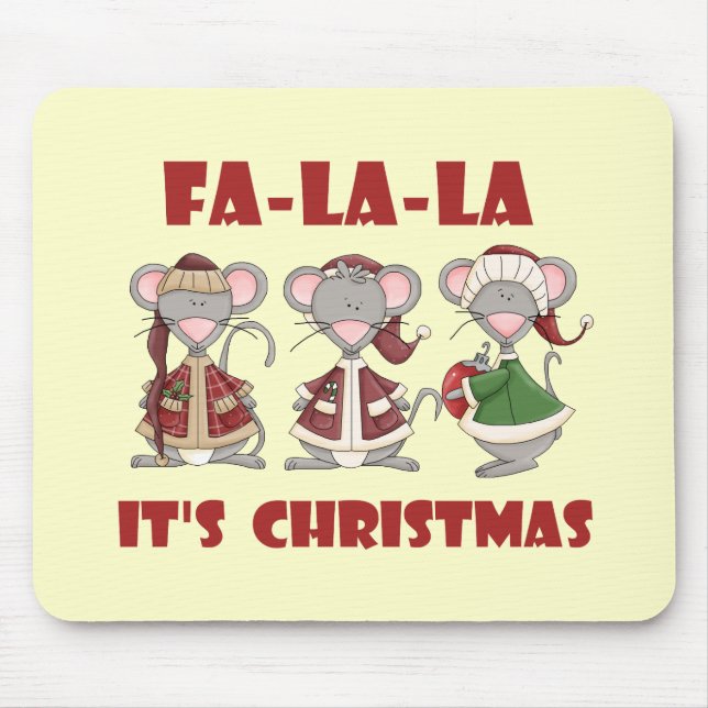 Mousepad Fa La La Christmas T-shirts e presentes (Frente)