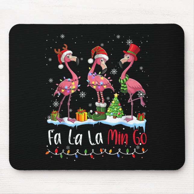 Mousepad Fa La La La Mingo Flamingo Christmas Lover  (Frente)