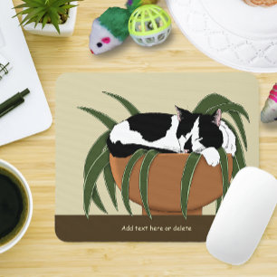 Mousepad Fábrica Branca Negra de Gato Engraçado