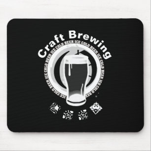 Mousepad Fabricação de cerveja do artesanato, preto &