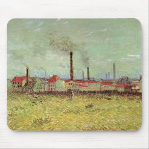 Mousepad Fábricas em Asnieres por Vincent van Gogh