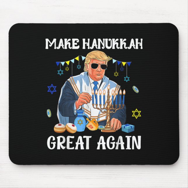 Mousepad Faça com que Hanukkah Excelente novamente Trump ju (Frente)