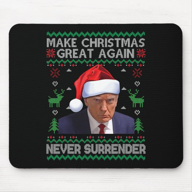 Mousepad Faça Excelente De Natal Novamente Trump Mug Shot N (Frente)