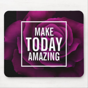 Mousepad Faça hoje Rosa Roxa Incrível Inspirador