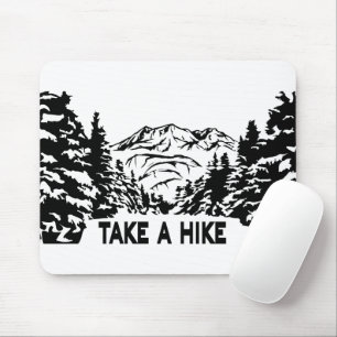 Mousepad Faça uma citação de Hike, paisagem monocromática d