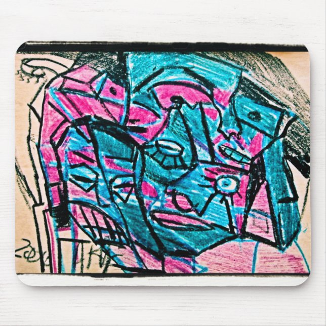 Mousepad face abstrato aqua (Frente)