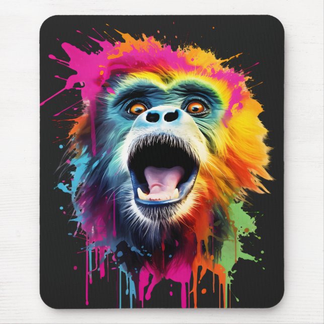 Mousepad Face de macaco vibrante (Frente)