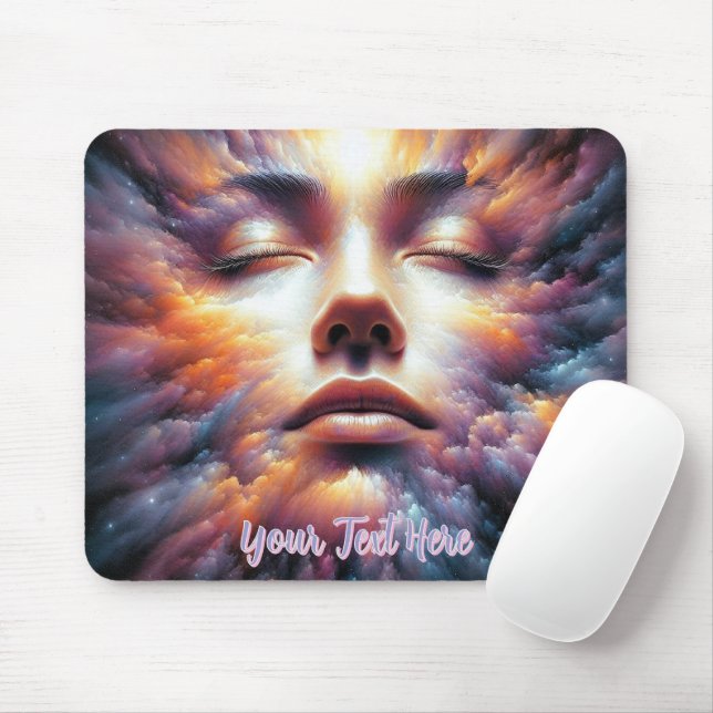Mousepad Face misturada com nuvens coloridas (Com mouse)