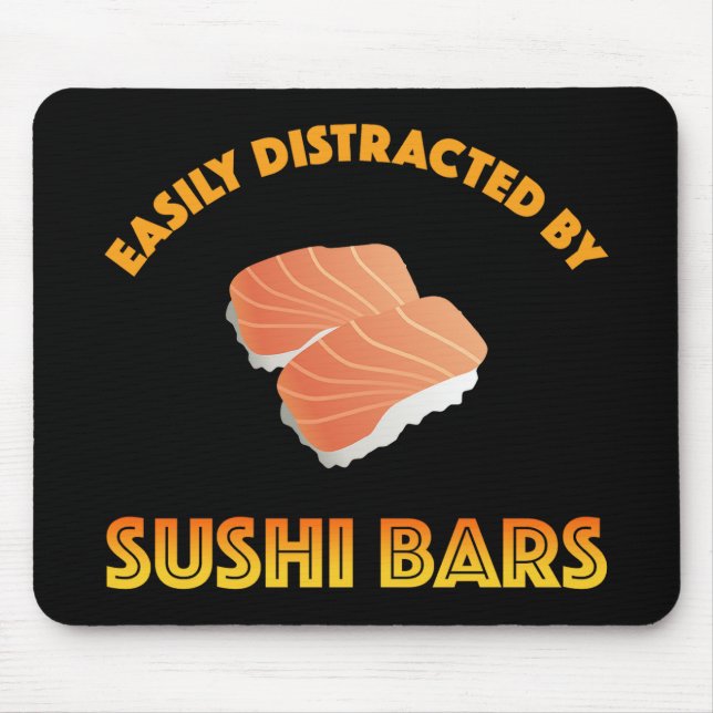 Mousepad Facilmente Distraído Por Barras De Sushi (Frente)