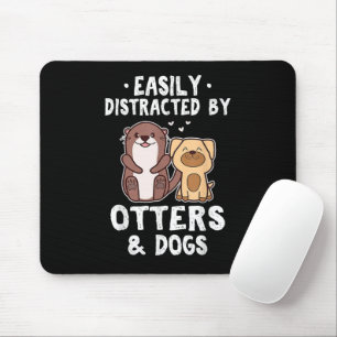Mousepad Facilmente Distraído Por Lontras e Cães Divertido